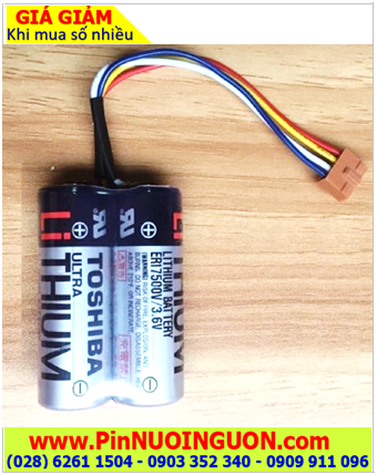Toshiba 2ER17500V (2 viên ghép đôi); Pin nuôi nguồn PLC Toshiba 2ER17500V lithium 3.6v 5400mAh /X.xứ NHẬT
